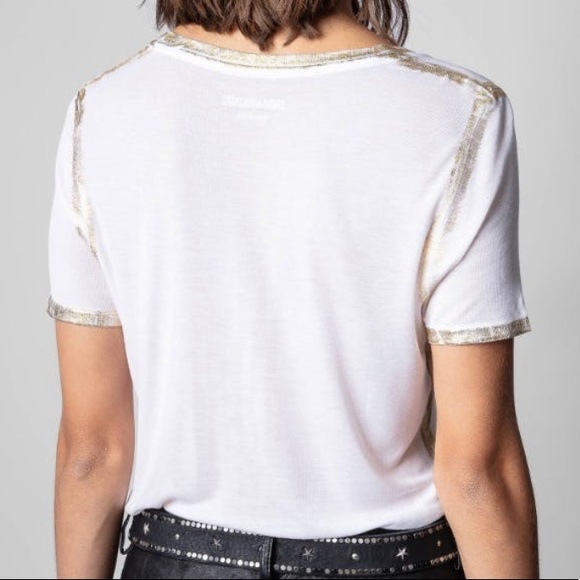 NWT Zadig & Voltaire Tino Gold T-Shirt - Picture 3 of 10